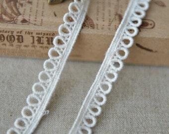 30 yard 1cm 0.39" wide ivory cotton lace trim ribbon DSH10026L4K613