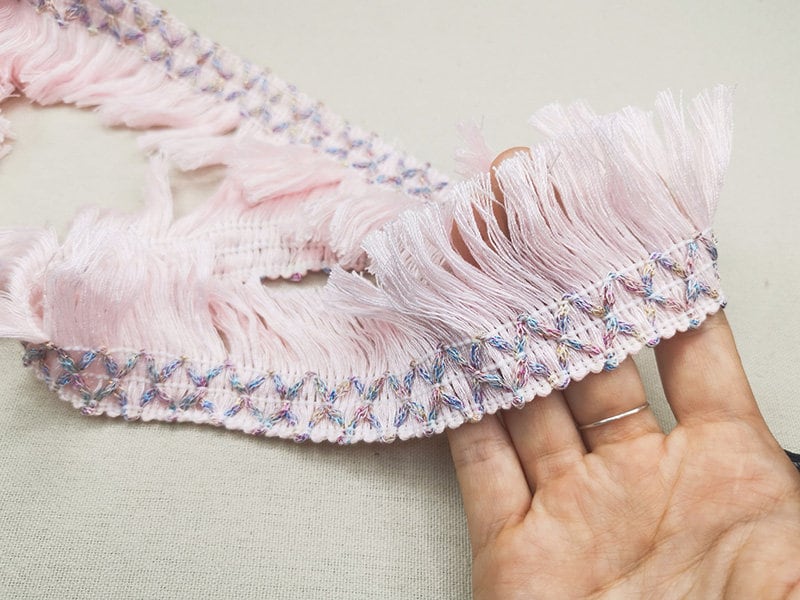 Tassel Lace Trim 20 Yard Navy Pink Cotton Fringe Ribbon Etsy UK