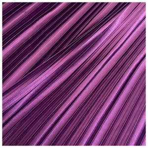 Dark Purple Satin Pleated Fabric Line Texture Stripe Accordion Plisse Fabric for Dress Skirt Sewing Material 59 inches Width MM476