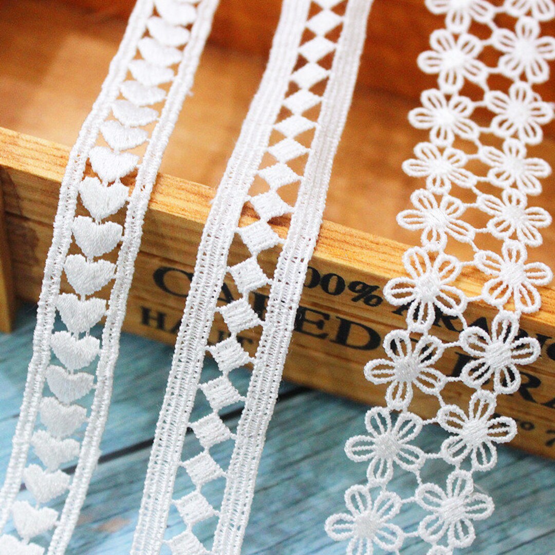Lace Trim 15 Yard Ivory Water Soluble Polyester Ribbon Tapes Dress ...