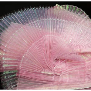 Rosa Organza Plissee Stoff Plissee Stoff Meerjungfrau Prinzessin Plissee Gaze Falten Modellierung Dekorativer Designer Stoff 145 cm Breite M105F12