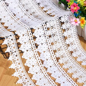 Cotton Lace Trims 5 yard Delicate Floral Ribbon for Wedding Bridal Decoration Edging Trimmings DIY Craft Sewing M4F34