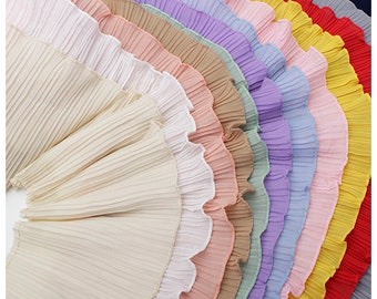 Pleat Lace Trim 3 meters Ruffled Crumple Chiffon Pleated Fabric Ribbon Cuff Collar Dress Skirt Clothing Sewing Materials M23F1