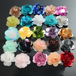 Paillettes Patch 20 pz Strass Perline Fiori Appliques Spilla Adesivi Toppa per Vestiti Borse Scarpe Cucire Cucire Accessori M43F116