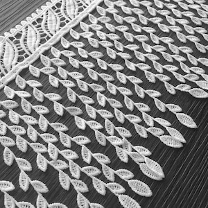 16cm 6.29&quot; wide 5 yard  ivory milk silk tassel fringe embroidered tapes lace trim ribbon  clothes dress fabric 101248QL4K24