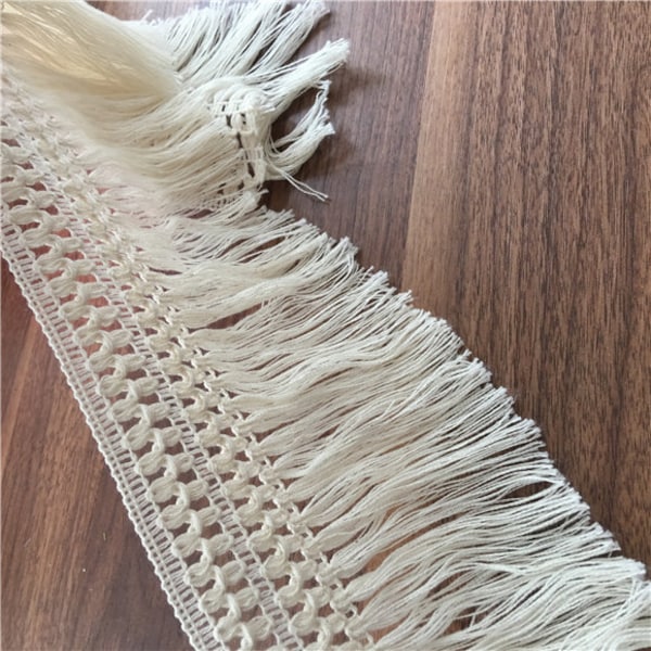 10 Meter Beige Baumwoll Quasten Fransen Spitzen Borte 12cm 12cm breit DIY Kleid Kleidung Saum Dekoration Accessoires M53S29