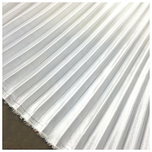 Ivory crumple accordion pleated faux silk satin fabric for dress skirt 150cm 59.05" width MM306