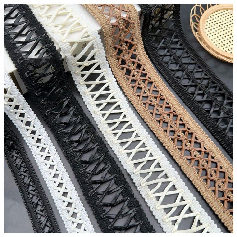 Sewing Trims 5 Yard Black Ivory Silver Gold Brown Khaki PU Leather