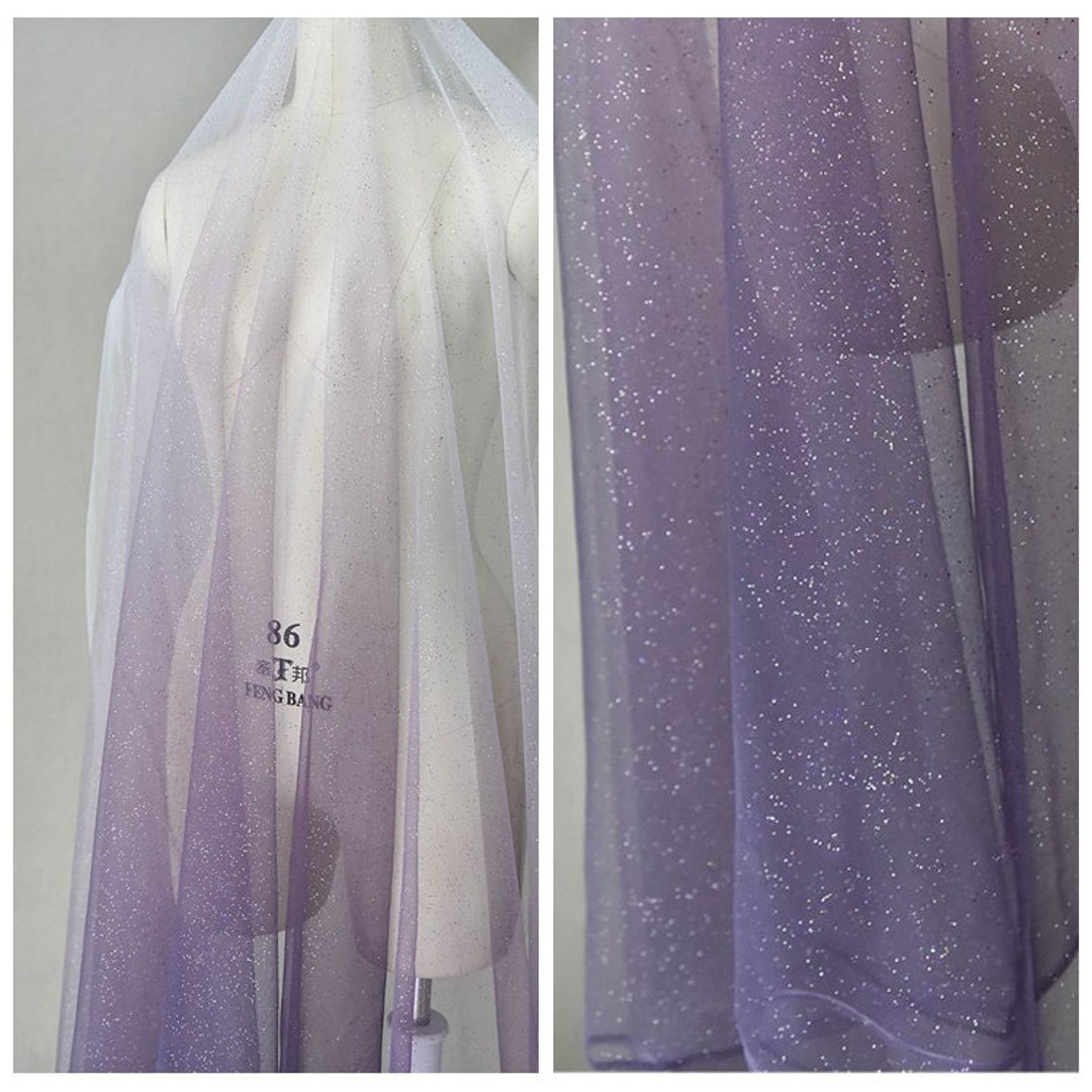 Tulle Fabric 1 Meters Purple Gradual Change Gilding Powder - Etsy