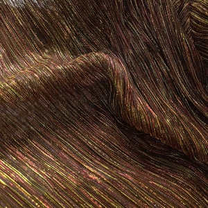 2 Meters Gold Red Shiny Ultra-fine Pleated Fabric Accordion Mesh Tulle Cloth Evening Dress Clothes Materials 150cm 59&quot;Width MM456