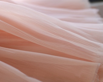 Organ Fine Pleated Organza Fabric 1 Meter Sheer Mesh Tulle DIY Sewing Craft Shape Stiff Designer Fabrics for Dress Skirt  59 inches Width