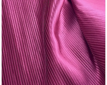 2 meters 150cm 59.05" width peach pink fine stripe crumple accordion pleated faux silk satin fabric for spring/summer  skirt MM343