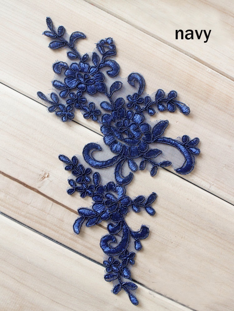 4 Applicazioni In Pizzo Ricamato - Motivo Floreale Con Bordo Oro - Per Abiti E Decorazioni Fai Da Te - Foto 8