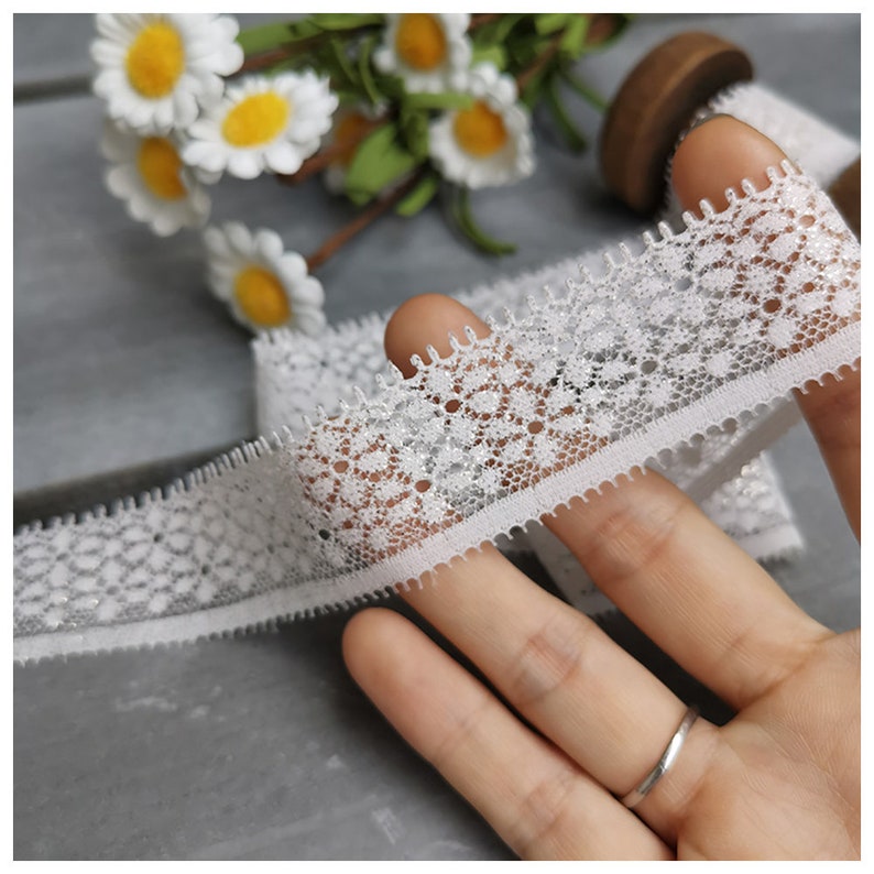 20 mètres blanc dentelle garniture dentelle ruban pour coudre Floral dentelle tissu emballage cadeau et décorations de mariage nuptiale M5F3 image 9