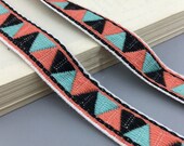 10 yard 2cm 0.78 quot wide triangle diamond Jacquard patterned flat rope lace trim ribbon ML187P768