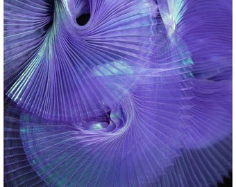 Purple Organza Pleated Fabric Plisse Fabric  Mermaid Princess Pleated Gauze Wrinkle Modeling Decorative Designer Fabric 57" Width M105F12