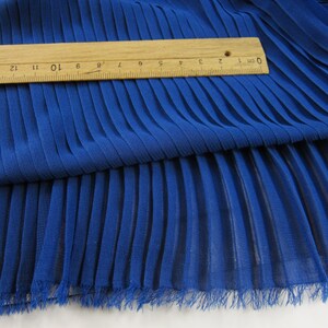 Royal Blue Ruffled Pleated Chiffon Fabric Solid Dress Clothes Materials ...