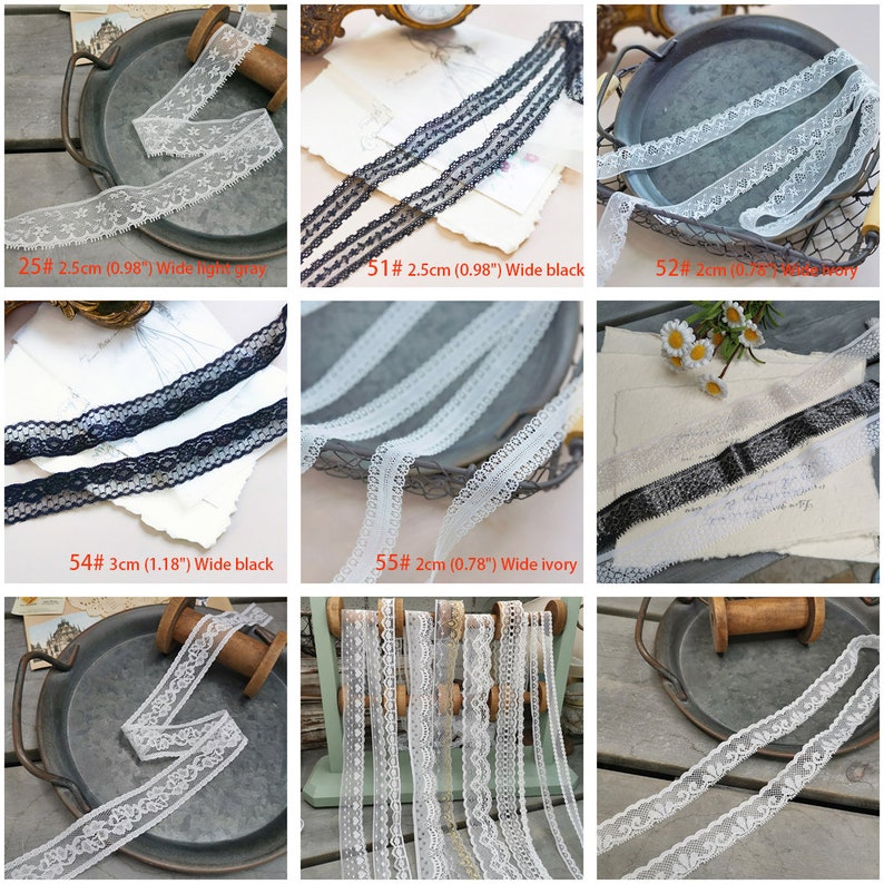 20 Meter weiße Spitze Spitzenband zum Nähen von Blumenspitze Stoff Geschenkverpackung und Brauthochzeitsdekorationen M5F3 Bild 5