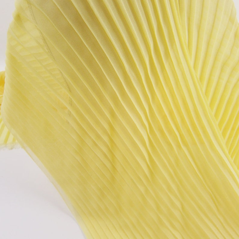 2 Meters 150CM 59 Wide yellow Ruffled Pleated Chiffon Fabric Solid Dress Clothes Materials LX117 10.5