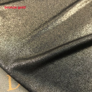 Bronze gold Elastic Fabric 1 Meter Shiny Stretch Fabric Glittery Metallic Fabric for Evening Dress Sewing Material  150cm 59&quot; width MM441