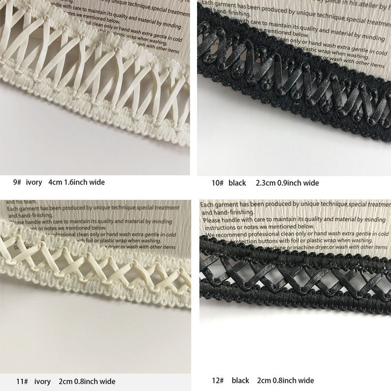 Sewing Trims 5 Yard Black Ivory Silver Gold Brown Khaki PU Etsy