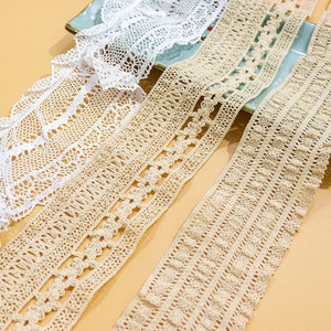 Coton Dentelle ébouriffée Garniture 5 Yard Blanc Beige Elasitc Ruban Extensible Rubans Robe Top Vêtements Tissu à coudre 2.5-3.8 « Large M4F142