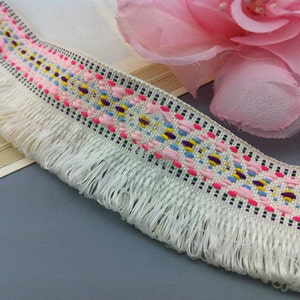 5 yard 3.5cm 1.37&quot; wide ivory tassel fringe tapes lace trim ribbon ML120P760