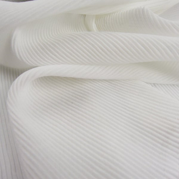 Off White Ruffled Fine Pleated Pearl Chiffon Fabric Dress Clothes Cloth Materials Sewing Craft 150CM 59" Wide LX161