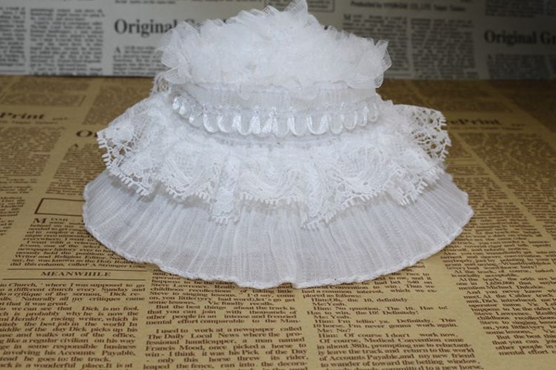 5 meter 3.15 8CM wide ivory stretch elastic ruffled double pleat lace trim ribbon fabric for dresstops M35H4 Free Ship