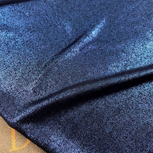 Dark Blue Elastic Fabric 1 Meter Shiny Stretch Fabric Glittery Metallic Fabric for Evening Dress Sewing Material  150cm 59&quot; width MM441