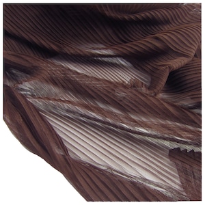 Kaffee Rüschen Plissee Mesh Stoff Crinkle Akkordeon Plissee Tüll Stoff für Kleid Rock Abendkleider 61 Zoll Breite LX179