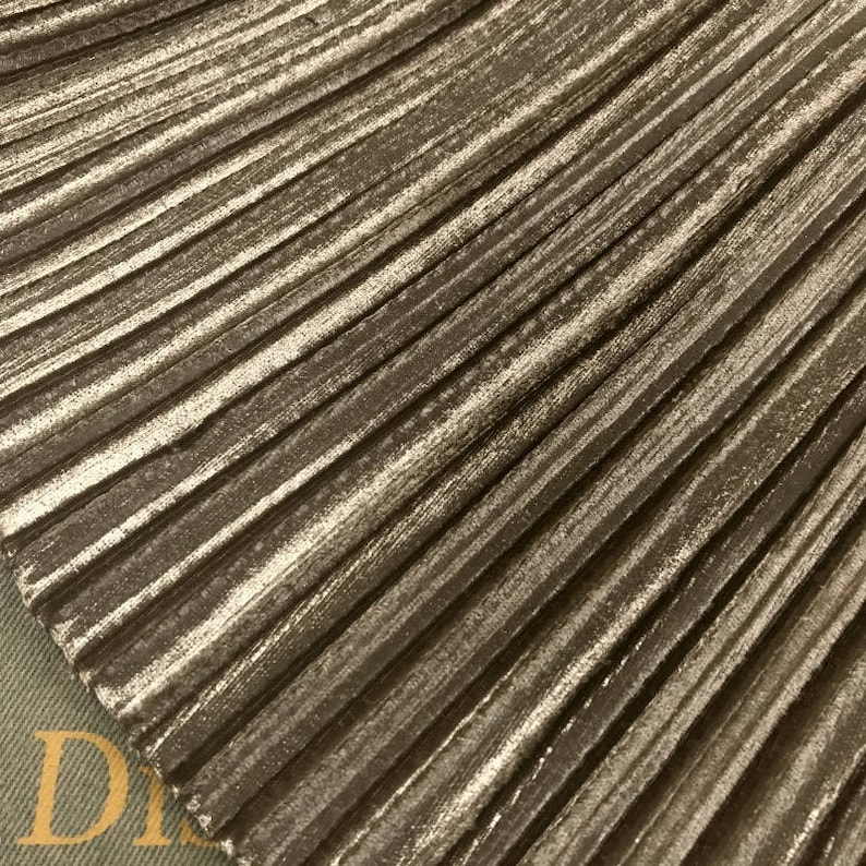 2 meters 150cm 59.05 width khaki pleated accordion pleuche velvet fabric for Autumn Winter skirt dress MM430 free ship