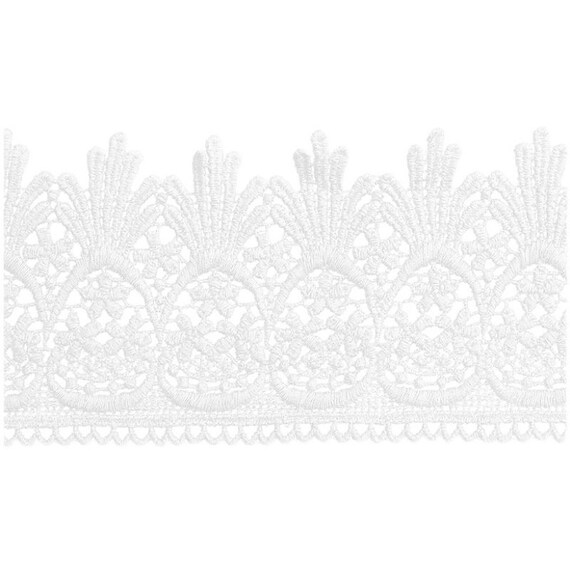 Cotton Lace Trim 5 Yard Beige Ivory Pineapple Hollowed-out Water