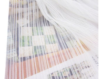 Ivory Ruffle Pleated Mesh Fabric Crinkle Accordion Pleated Tulle fabric for Dress Skirt Evening Gowns 61 inches Width LX179