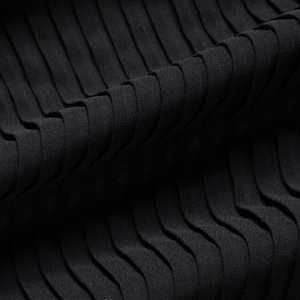 2 meters 150cm 59&quot; width black crumple accordion pleated chiffon fabric pearl yarn fabric wedding dress materials MM76