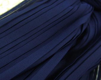 Tela de gasa plisada de 2 metros, tela de gasa plisada en acordeón arrugada azul oscuro, materiales para vestidos de novia, faldas, 150 cm de ancho, MM128