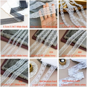 20 Meters White Lace Trim Lace Ribbon for Sewing Floral Lace Fabric Gift Wrapping and Bridal Wedding Decorations M5F3 image 7