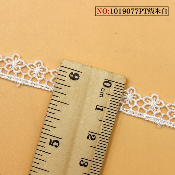25 Yard 1cm 0.39 Wide Ivory Fabric Cotton/polyester Tapes Lace Trim Ribbon  1019077 QL4K38 