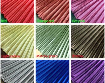 Multicolor Pleated Fabric Crumple Accordion Pleated Faux Silk Satin Fabric for Dress Skirt 150cm 59.05&quot; width MM312