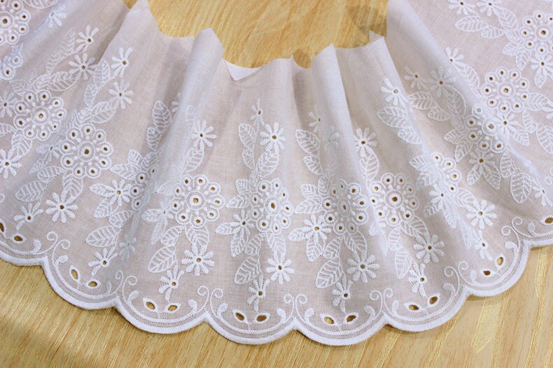 Lace Trim 5 Yard Ivory Cotton Flower Embroidery Ribbon Tapes - Etsy