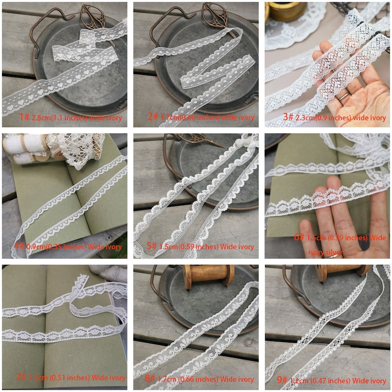 20 Meters White Lace Trim Lace Ribbon for Sewing Floral Lace Fabric Gift Wrapping and Bridal Wedding Decorations M5F3 image 2