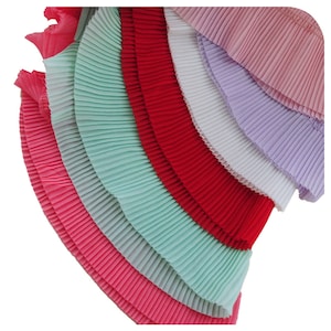 Pleat Lace Trim 5 meters Ruffled Crumple Chiffon Pleated Fabric Ribbon Cuff Collar Dress Skirt Clothing Sewing Materials 6cm 2.36"Wide M37F8