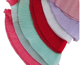 Pleat Lace Trim 5 meters Ruffled Crumple Chiffon Pleated Fabric Ribbon Cuff Collar Dress Skirt Clothing Sewing Materials 6cm 2.36"Wide M37F8