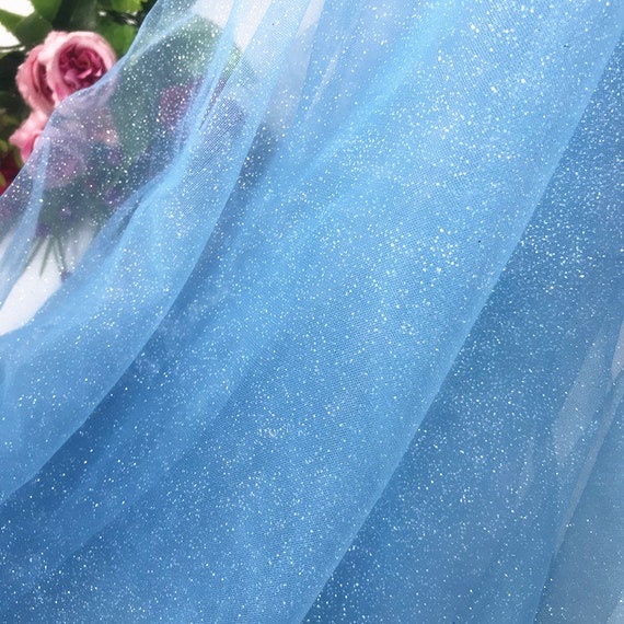 1M Glitter Sequin Tulle Fabric Shiny Gauze for Wedding Dress Veil DIY  Sewing Art