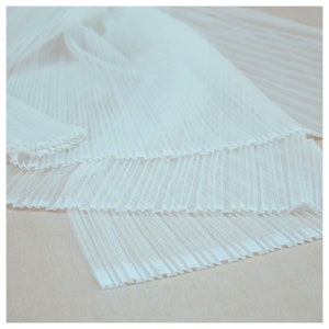 Organo pieghettato maglia garza tulle tessuto avorio tessuto plissettato cucito fai da te materiale artigianale tessuti di design per gonna abito 59 "largo M37F7