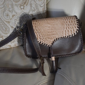 Crocodile Pattern Real Leather Backpack Mens Bag LH3431