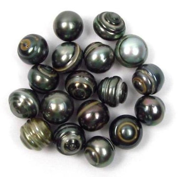 10 Pcs 9-10mm UNDRILLED Círculo Suelto Negro Perla Tahitiana Barroco
