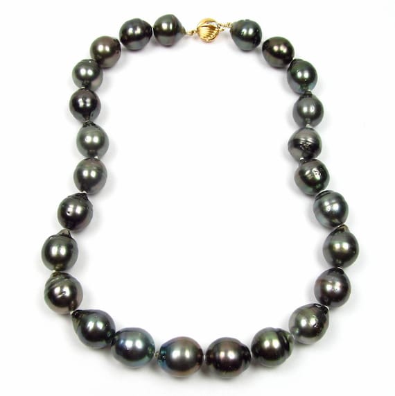 6-7mm AA Quality Japanese Akoya Cultured Pearl Necklace In Tin Cup Black - Foto 9