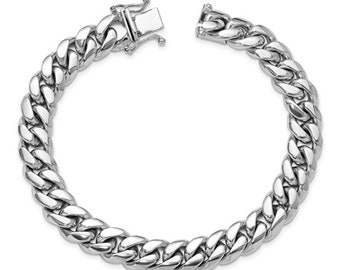 8" 10.50mm Platinum PT950 Cuban Link Curb Chain Bracelet