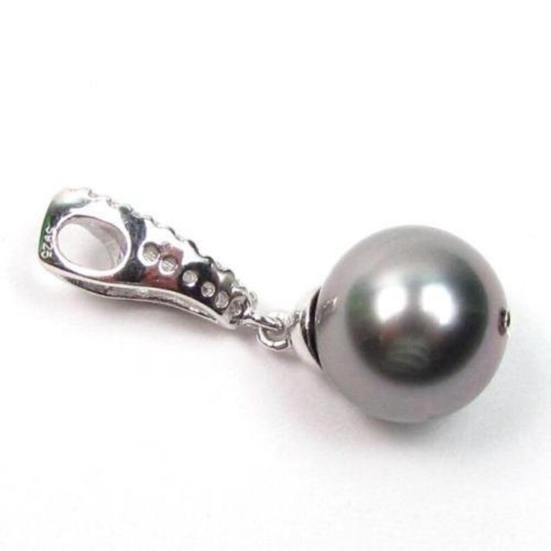 10-11mm Authentic Round Tahitian Pearl 925 Silver Pendant SFP303885STA